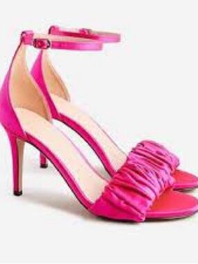 J Crew Collection Rylie ruched-strap heels in satin BV709